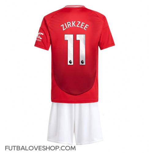 Dres Manchester United Joshua Zirkzee #11 Domáci pre deti 2024-25 Krátky Rukáv (+ trenírky)